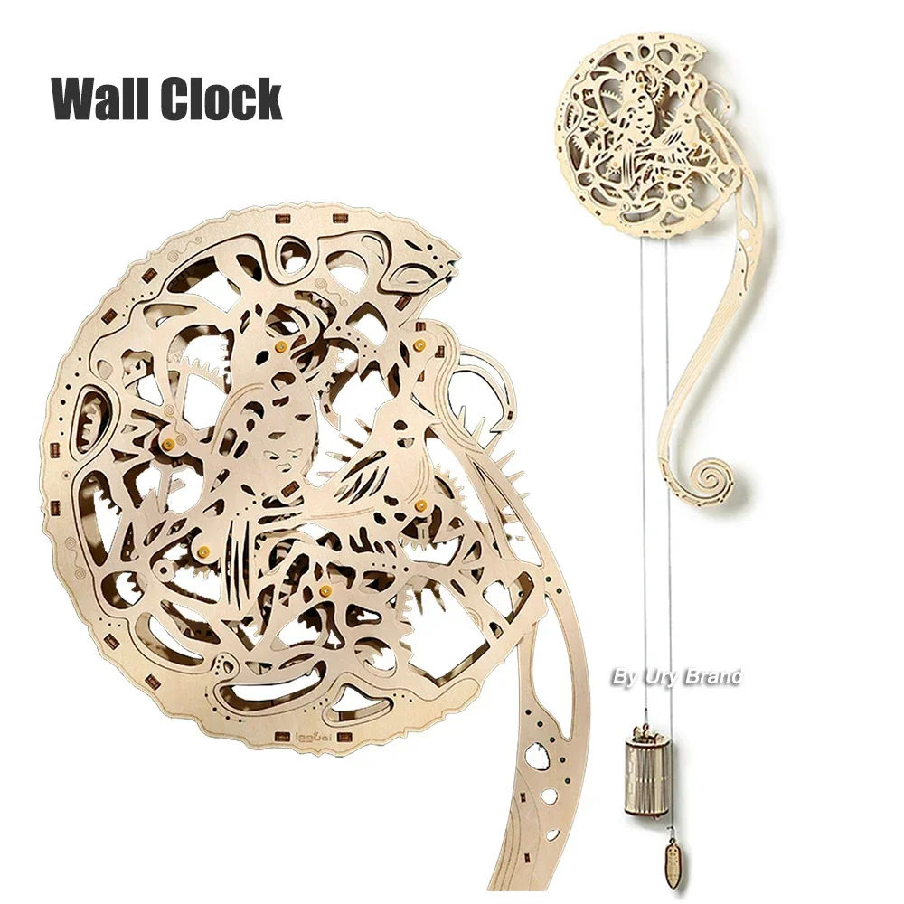 Wooden Clock Puzzle Mechanical Pendulum - URY DIY 3D Wooden Puzzle Owl