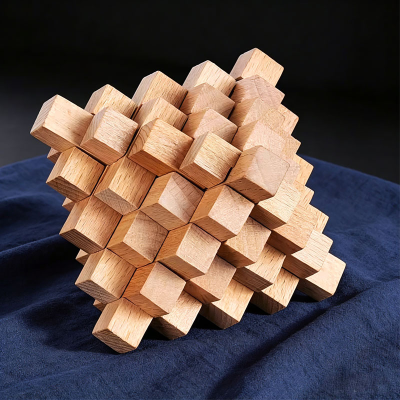 3D Wooden Mechanical Puzzle Marble Run - Difficult LuBan Lock Pineapple Shaped Wooden