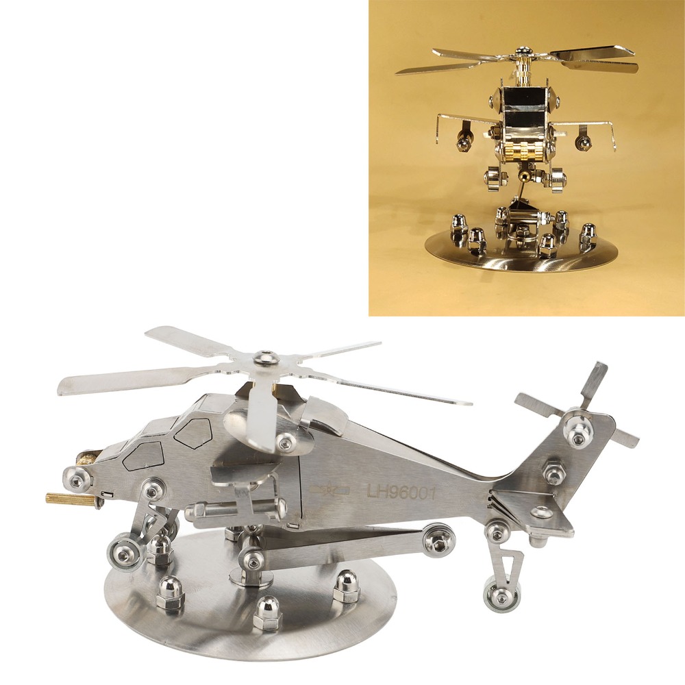 Metal 3D Puzzle Stainless Model Kit - Stainless Steel Helicopter Model Kit Handmade