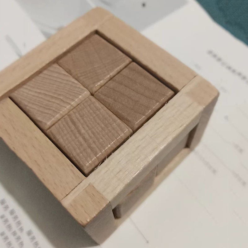 3D Wooden Mechanical Puzzle Marble Run - Educational Disentanglement Toys Interlocking Puzzle Cube
