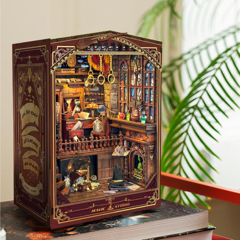 DIY Book Nook Shelf Insert Kit - Diy Miniature Dollhouse Kit Book Nook 评论和价格