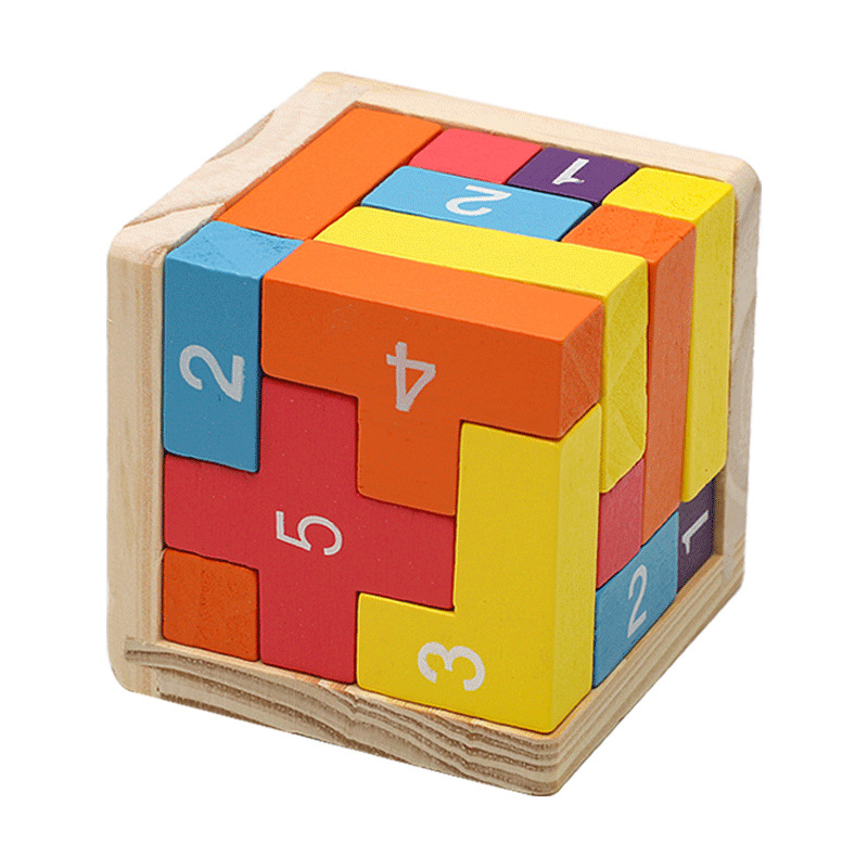 Colorful Wooden Blocks Puzzles - 3D Wooden Mechanical Puzzle Marble Run 评论和价格