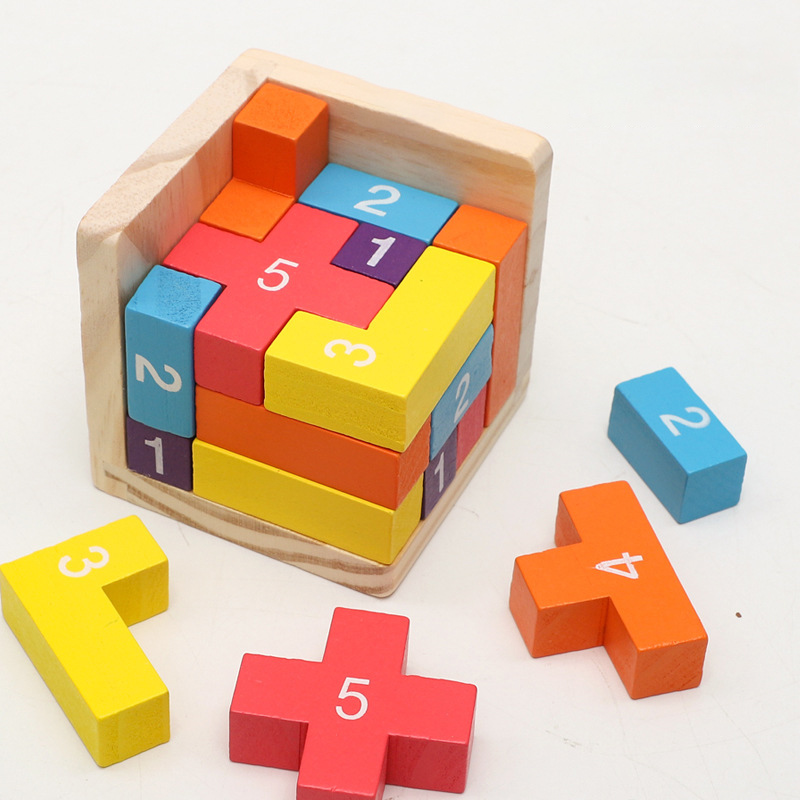 Colorful Wooden Blocks Puzzles - 3D Wooden Mechanical Puzzle Marble Run 评论和价格