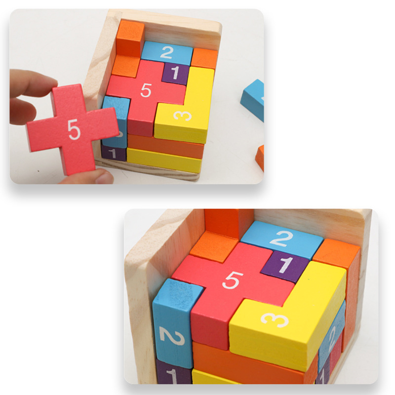 Colorful Wooden Blocks Puzzles - 3D Wooden Mechanical Puzzle Marble Run 评论和价格