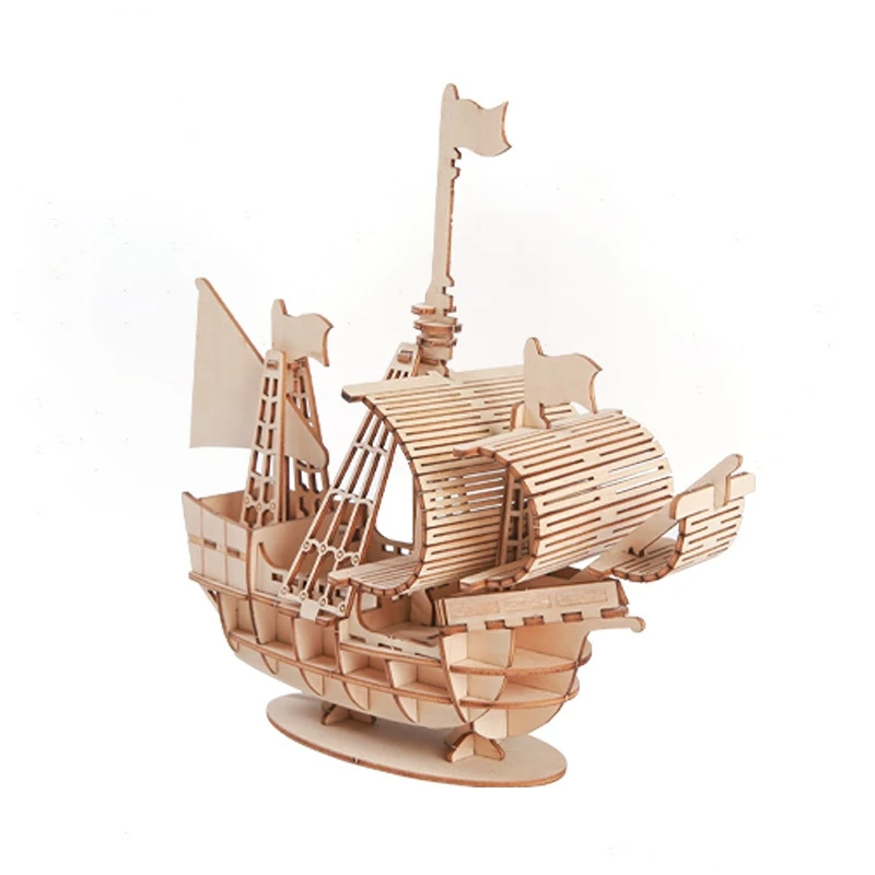 3D Sailboat Wooden Puzzle Asse - 3D Wooden Mechanical Puzzle Marble Run 评论和价格