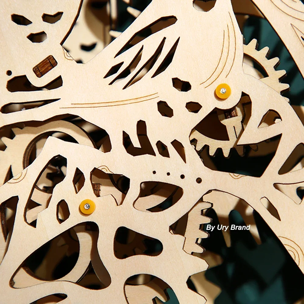 URY DIY 3D Wooden Puzzle Owl W - Wooden Clock Puzzle Mechanical Pendulum 评论和价格
