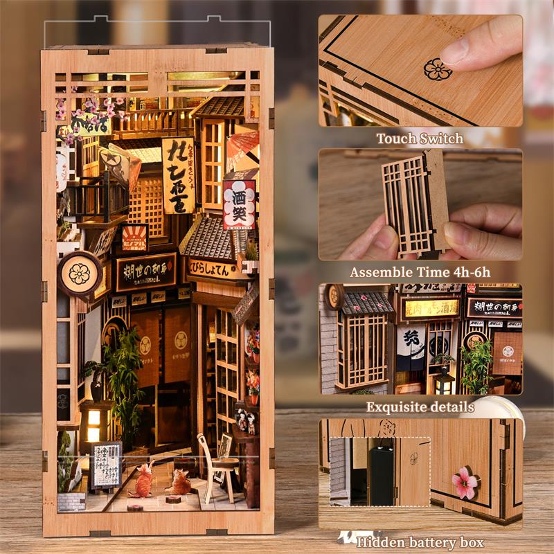 Zuuton DIY Wooden Book Nook Sh - Book Nook Shelf Insert Alley Diy 评论和价格