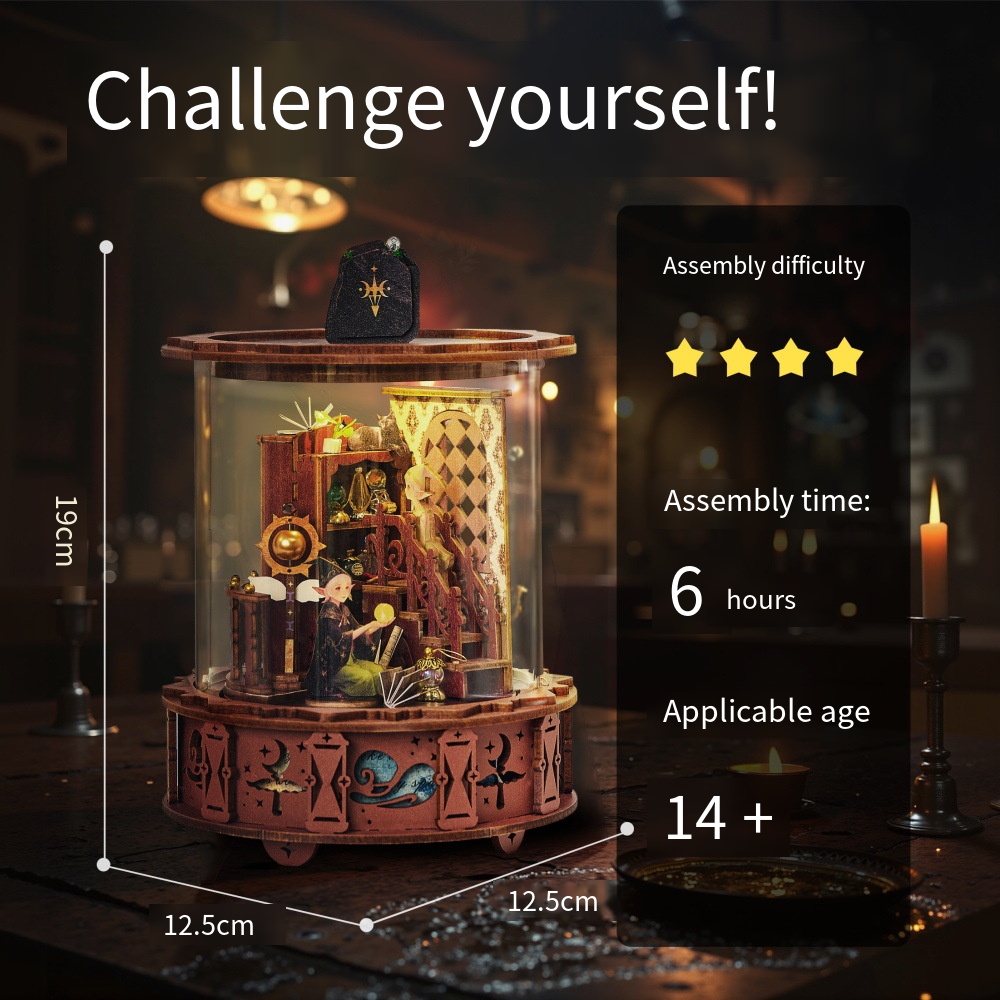 Magic Music Box 360° Visible L - Music Box Wooden 3D Puzzle Rotating 评论和价格
