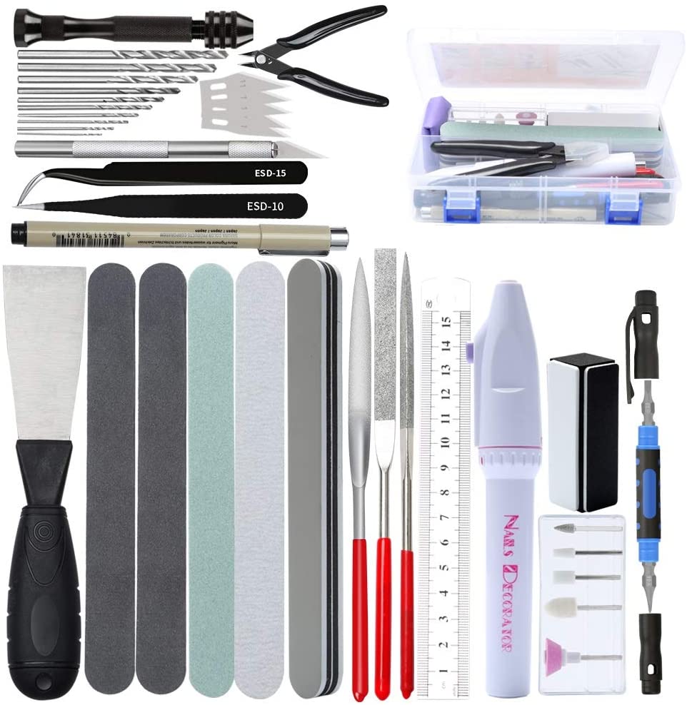 Model Building Tool Set 42 in  - Modeling Tool Kit Tweezers Hobby Knife 评论和价格
