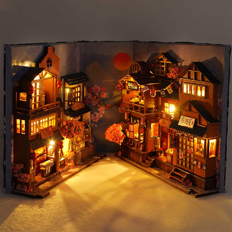 Japanese Retro DIY Wooden Book - Book Nook Shelf Insert Alley Diy 评论和价格