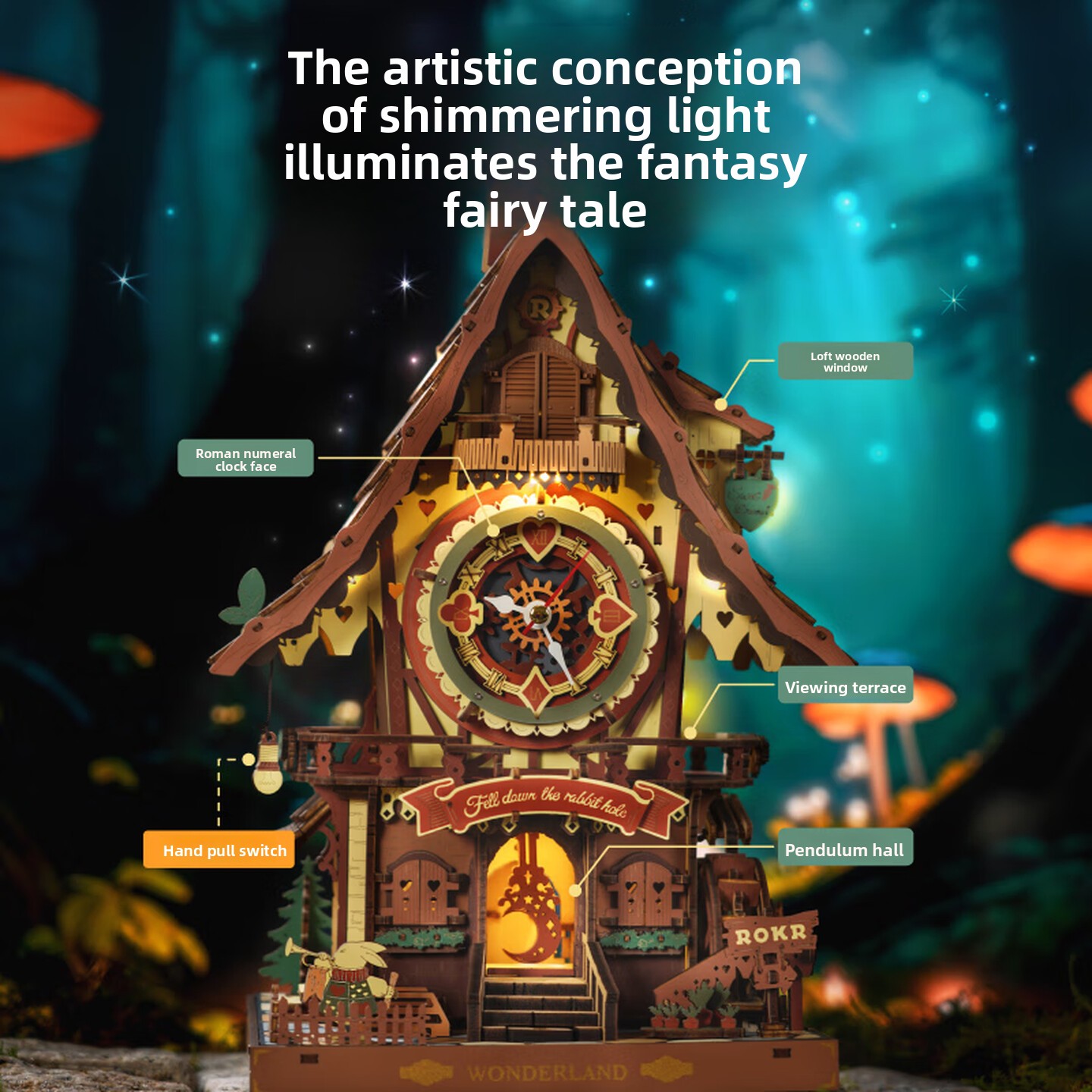 DIY Wooden Cuckoo Clock 3D Ass - Wooden Clock Puzzle Mechanical Pendulum 评论和价格