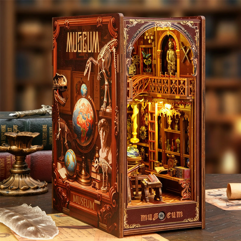 DIY Book Nook Kit 3D Wooden Pu - Miniature Led Light Kit For Dollhouse 评论和价格
