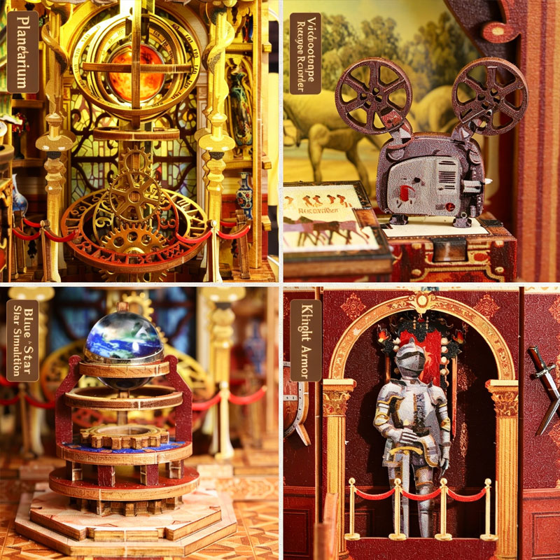 DIY Book Nook Kit 3D Wooden Pu - Miniature Led Light Kit For Dollhouse 评论和价格