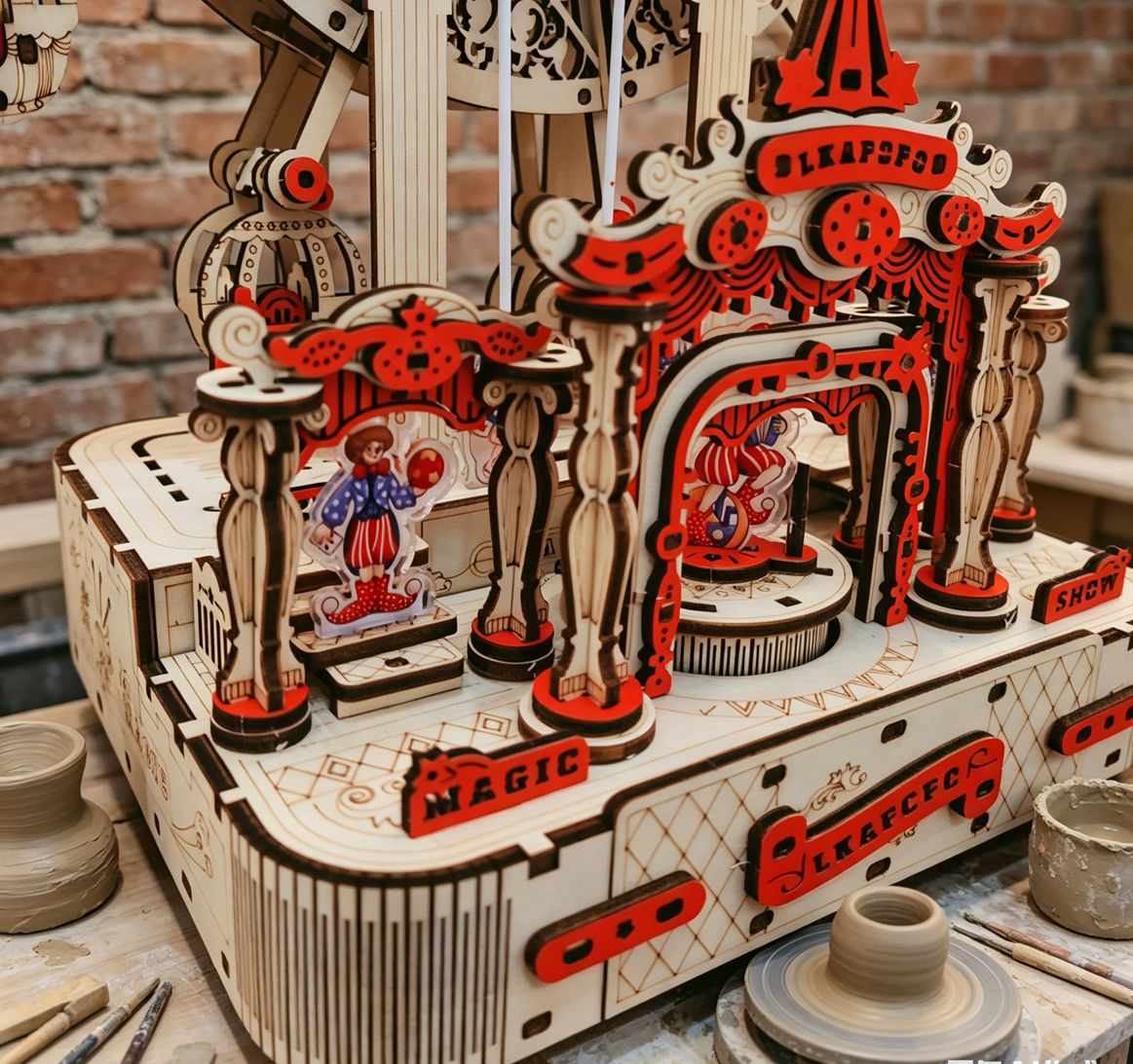 DIY Ferris Wheel 3D Wooden Puz - Music Box Wooden 3D Puzzle Rotating 评论和价格