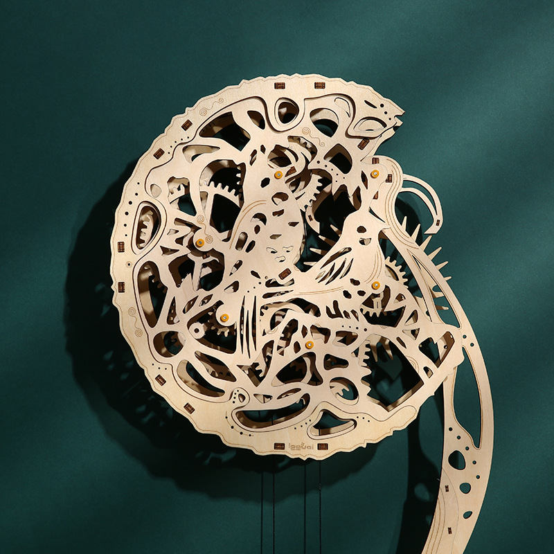 DIY 3D Wooden Puzzle Owl Wall  - Wooden Clock Puzzle Mechanical Pendulum 评论和价格