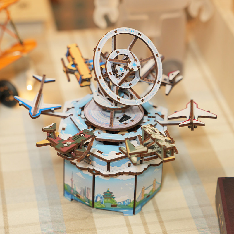 DIY Music Box Building Kit – 1 - Music Box Wooden 3D Puzzle Rotating 评论和价格