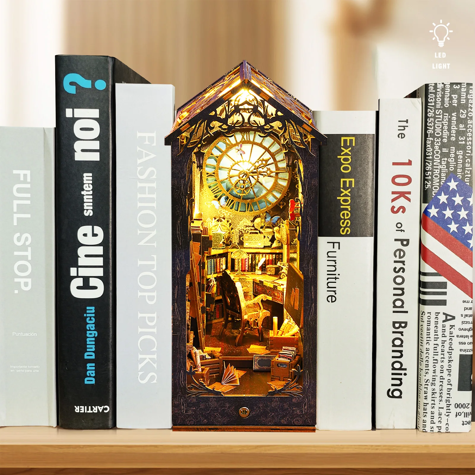 DIY Book Nook Kit 3D Wooden Pu - Diy Miniature Dollhouse Kit Book Nook 评论和价格