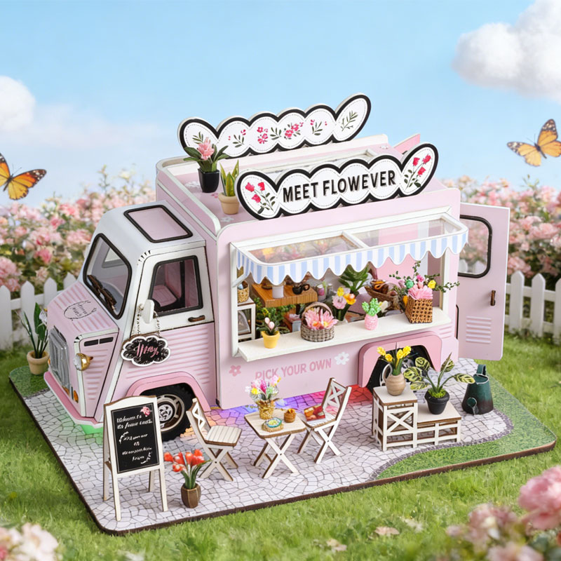 DIY Flower Truck Dollhouse Kit - Miniature Led Light Kit For Dollhouse 评论和价格