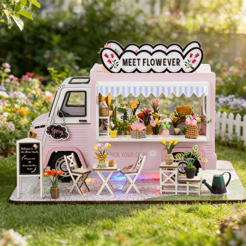 DIY Flower Truck Dollhouse Kit - Miniature Led Light Kit For Dollhouse 评论和价格