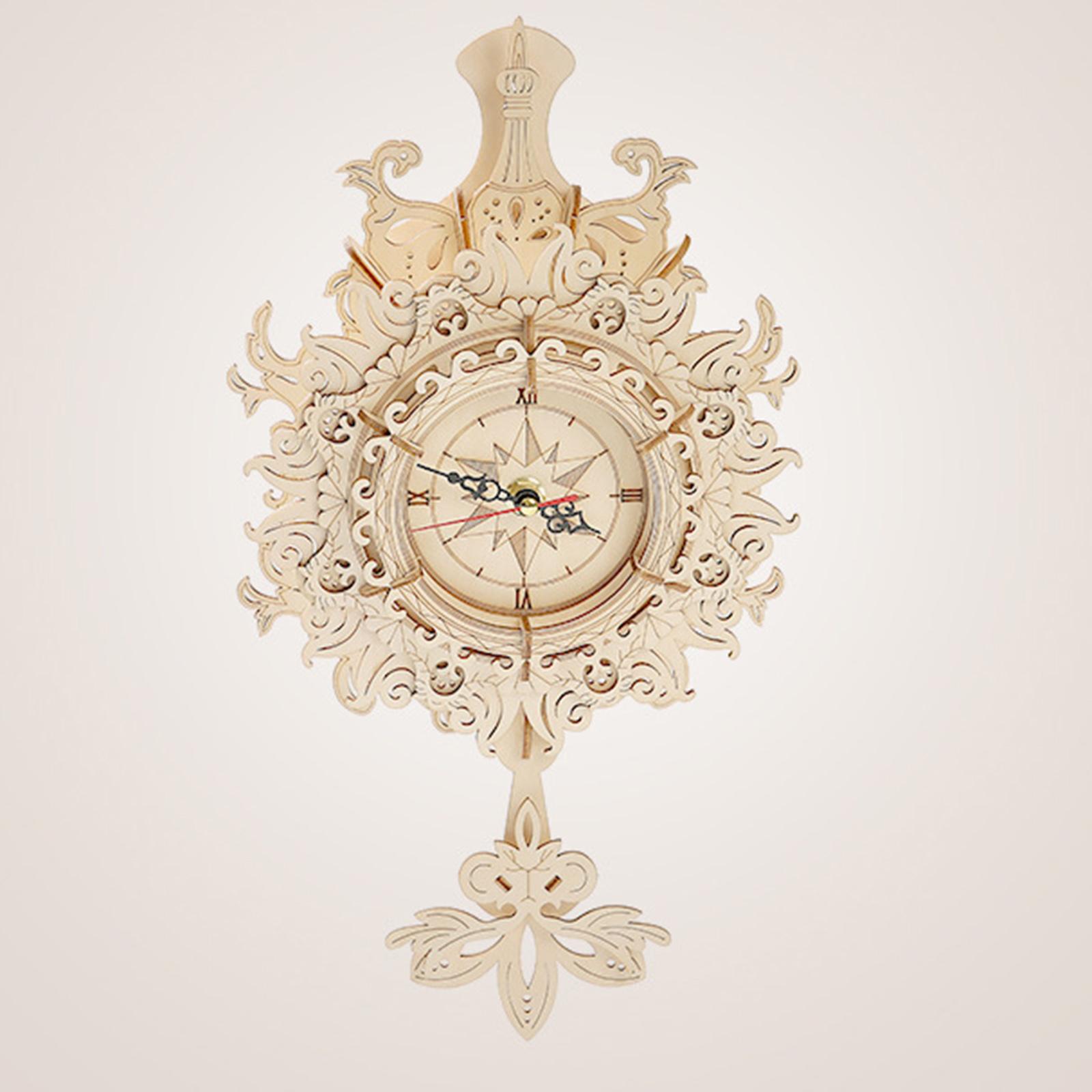 3D Wooden Mechanical Pendulum  - Wooden Clock Puzzle Mechanical Pendulum 评论和价格