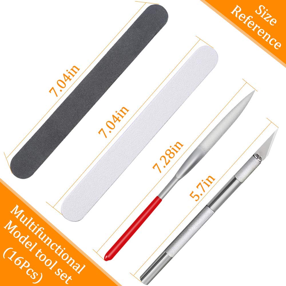16 in 1 Model Building Tool Se - Modeling Tool Kit Tweezers Hobby Knife 评论和价格