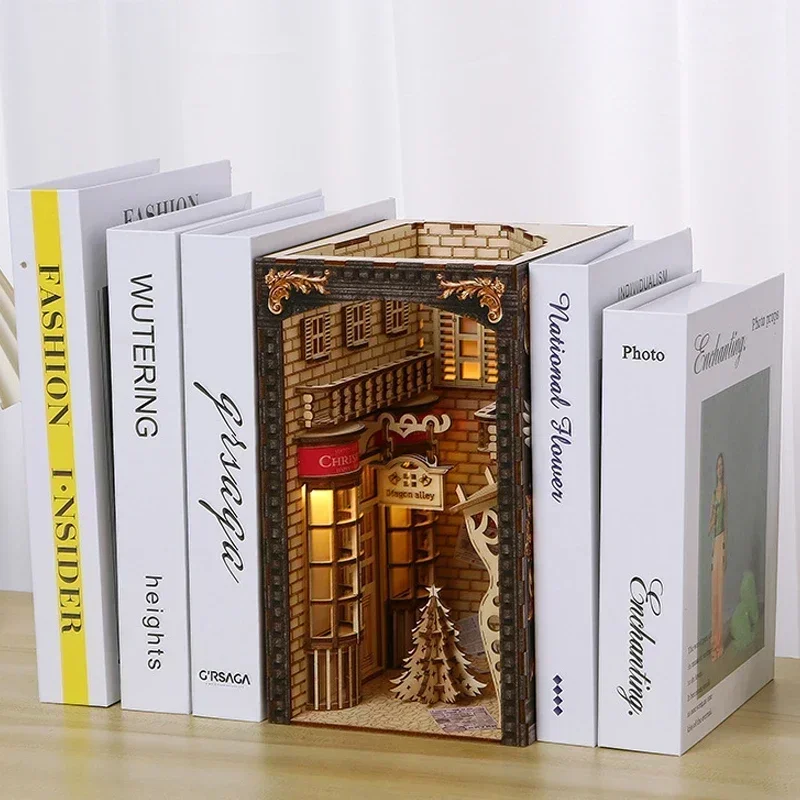 New Creative DIY Wooden Book N - Book Nook Shelf Insert Alley Diy 评论和价格