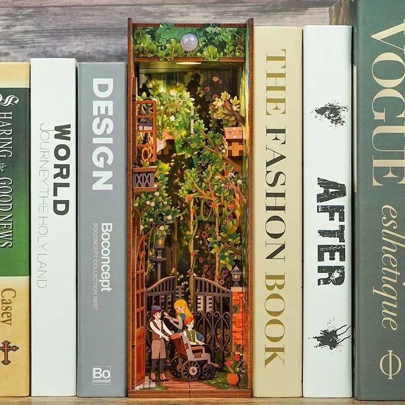 DIY Wooden Book Nook Shelf Ins - Diy Miniature Dollhouse Kit Book Nook 评论和价格