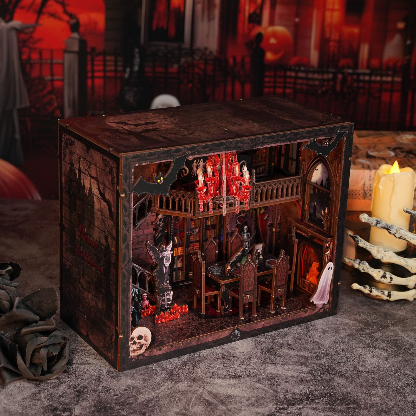 DIY Wooden Book Nook Shelf Ins - Diy Miniature Dollhouse Kit Book Nook 评论和价格