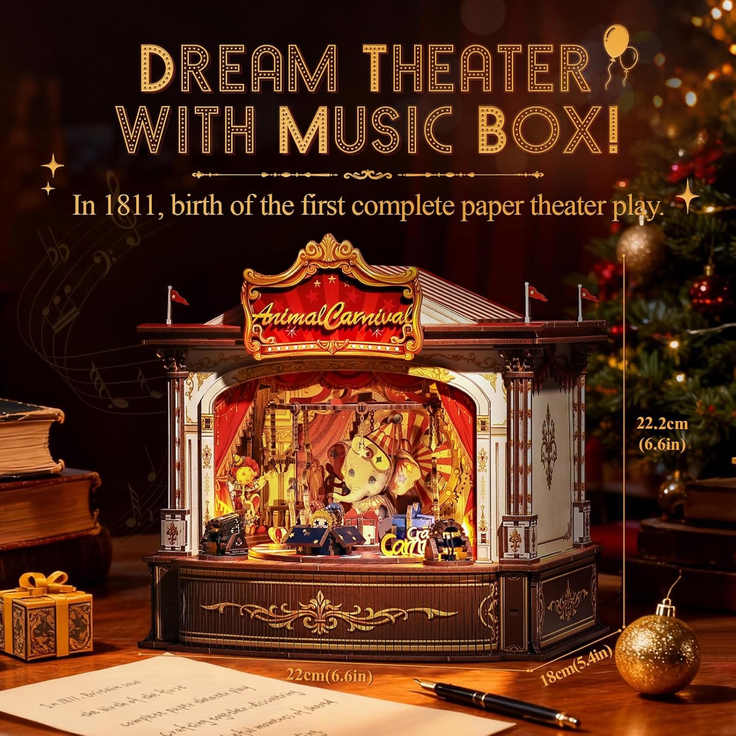 3D Wooden Puzzles Music Box -  - Music Box Wooden 3D Puzzle Rotating 评论和价格