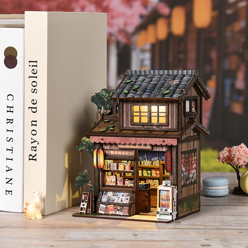 Japan Style DIY Wooden Book No - Diy Miniature Dollhouse Kit Book Nook 评论和价格