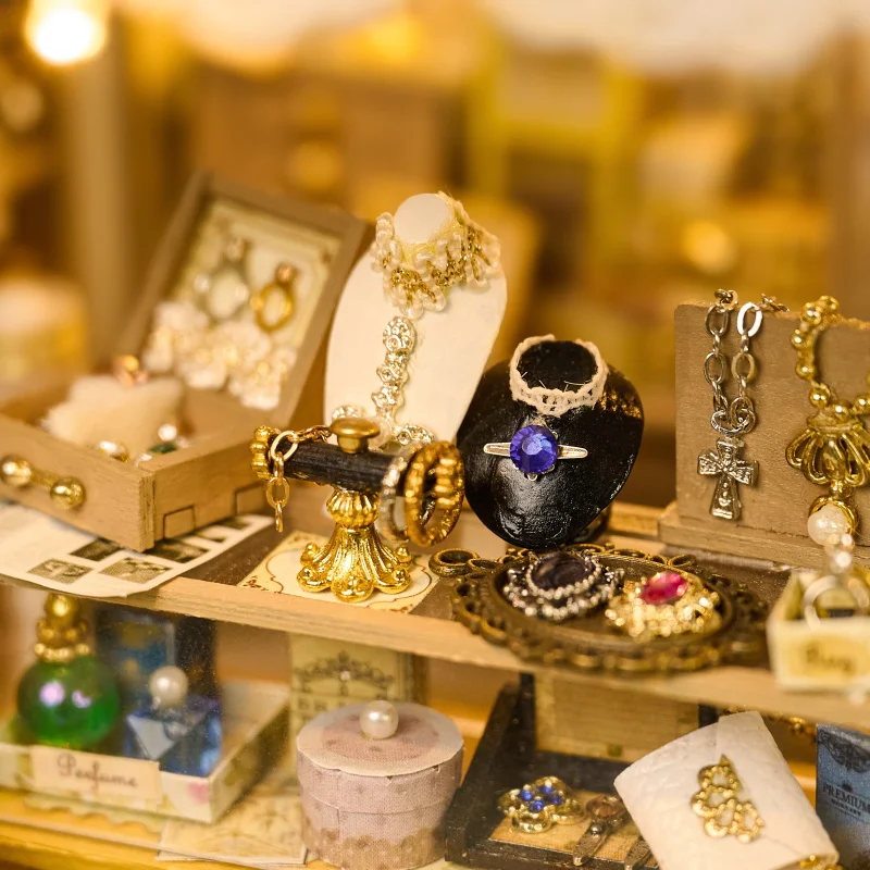 DIY Wooden Jewelry Store Casa  - Miniature Led Light Kit For Dollhouse 评论和价格