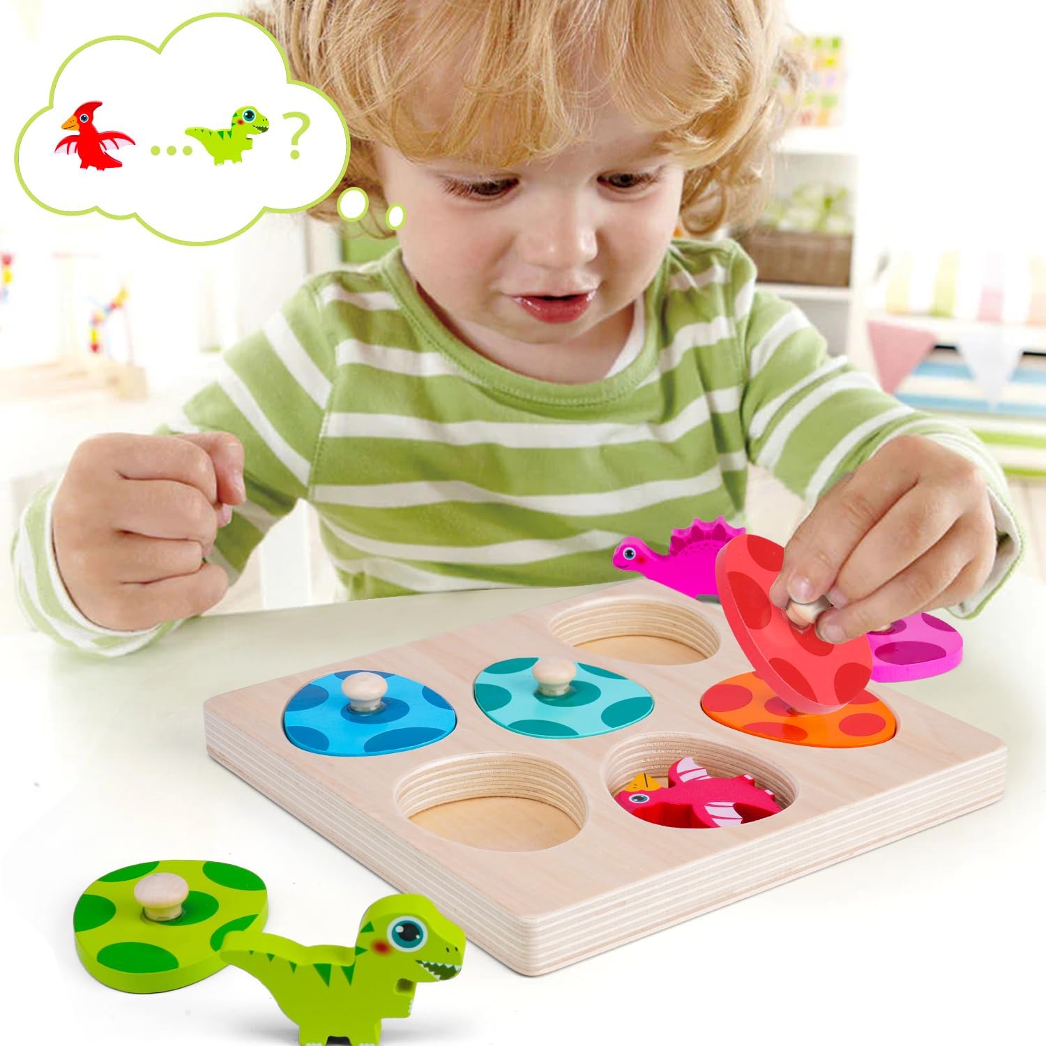 Wooden Dinosaur Jigsaw Puzzle  - 3D Wooden Mechanical Puzzle Marble Run 评论和价格