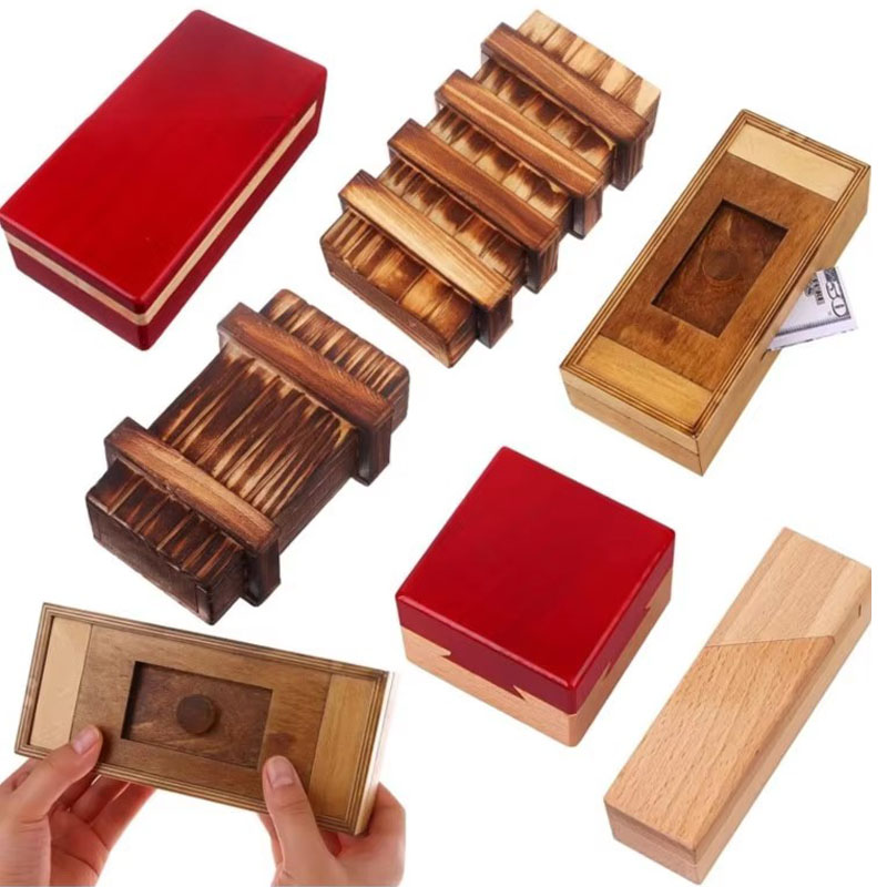 Wooden Puzzle Box with Secret  - 3D Wooden Mechanical Puzzle Marble Run 评论和价格